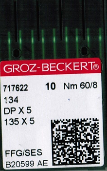 Иглы для промышленных машин Groz-Beckert DCx27 FFG/SES (Bx27FFG) №60/8